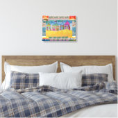 Abstract Strandhuisjes Canvas Afdruk (Insitu (Slaapkamer))