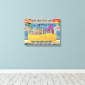 Abstract Strandhuisjes Canvas Afdruk (Insitu (Houten vloer))