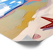 Abstract strandtafereel met levendige zonsondergan poster (Hoek)