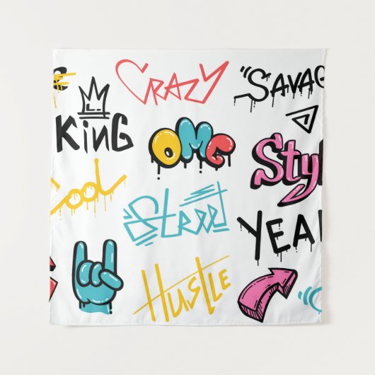 Abstract street graffiti lettering elements with g wandkleed (Voorkant)