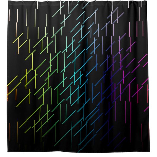 Abstract strepenpatroon douchegordijn (Voorkant)