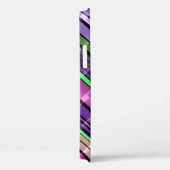 Abstract strepenpatroon (paars, roze, groen) Case-Mate iPhone case (Achterkant / Rechts)