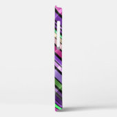 Abstract strepenpatroon (paars, roze, groen) Case-Mate iPhone case (Achterkant / Links)