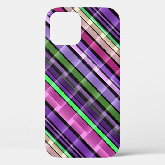 Abstract strepenpatroon (paars, roze, groen) Case-Mate iPhone case (Achterkant)