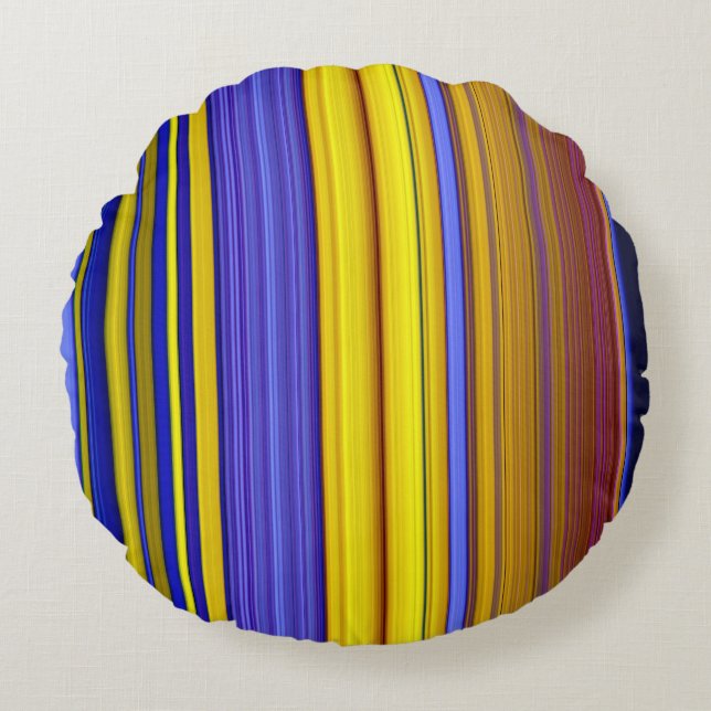 Abstract Stripes Design 1 Rond Kussen (Voorkant)