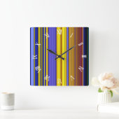 Abstract Stripes Design 1 Vierkante Klok (Huis)