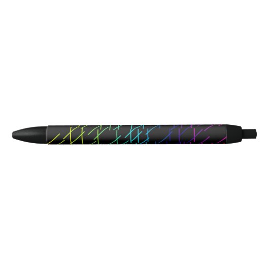 Abstract Stripes-patroon Zwarte Inkt Pen (Voorkant)