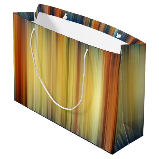 Abstract Stripes Spectrum Background Blue Gold Groot Cadeauzakje (Achterkant Gekanteld)