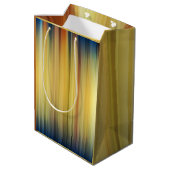 Abstract Stripes Spectrum Background Blue Gold Medium Cadeauzakje (Achterkant Gekanteld)