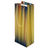 Abstract Stripes Spectrum Background Blue Gold Wijn Cadeautas (Achterkant Gekanteld)