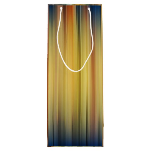 Abstract Stripes Spectrum Background Blue Gold Wijn Cadeautas (Achterkant)