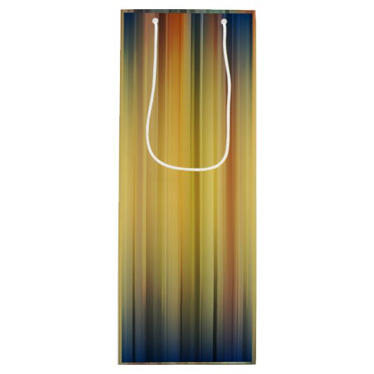 Abstract Stripes Spectrum Background Blue Gold Wijn Cadeautas (Voorkant)