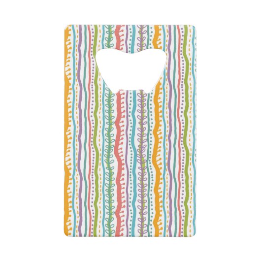 Abstract Stripes - Verticaal patroon Creditkaart Flessenopener (Voorkant)
