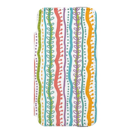 Abstract Stripes - Verticaal patroon Incipio iPhone Portemonnee Hoesje (Voorkant Agenda)