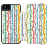 Abstract Stripes - Verticaal patroon Incipio iPhone Portemonnee Hoesje (Agenda Open)