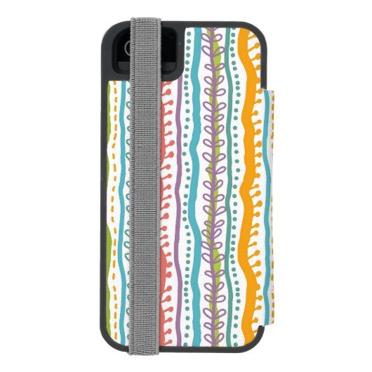 Abstract Stripes - Verticaal patroon Incipio iPhone Portemonnee Hoesje (Agenda Achterkant)