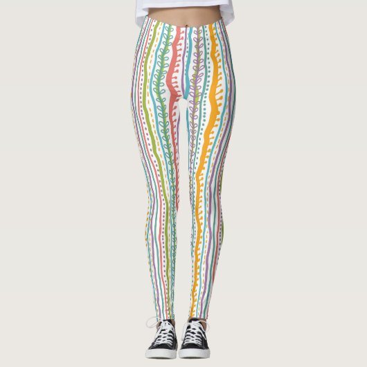 Abstract Stripes - Verticaal patroon Leggings (Voorkant)