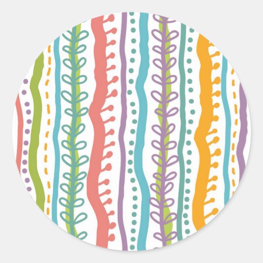 Abstract Stripes - Verticaal patroon Ronde Sticker (Voorkant)