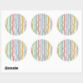 Abstract Stripes - Verticaal patroon Ronde Sticker (Vel)