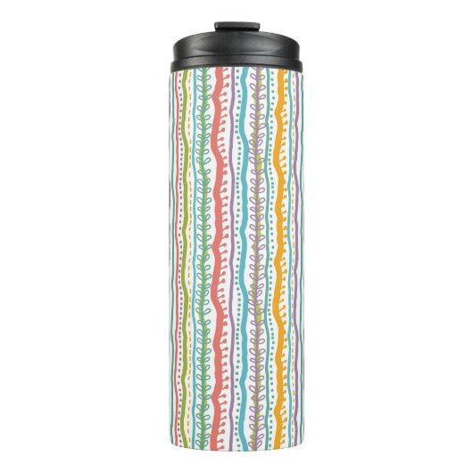 Abstract Stripes - Verticaal patroon Thermosbeker (Voorkant)