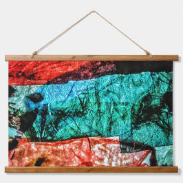 Abstract striphouten wandtapijt, Uniek Hangend Wandkleed