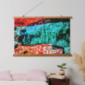 Abstract striphouten wandtapijt, Uniek Hangend Wandkleed (Slaapkamer)