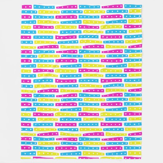Abstract Strips Patroon - Kleuren 02 op wit Fleece Deken (Voorkant)