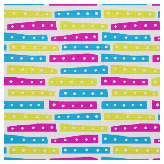 Abstract Strips Patroon - Kleuren 02 op wit Stof (Swatch)