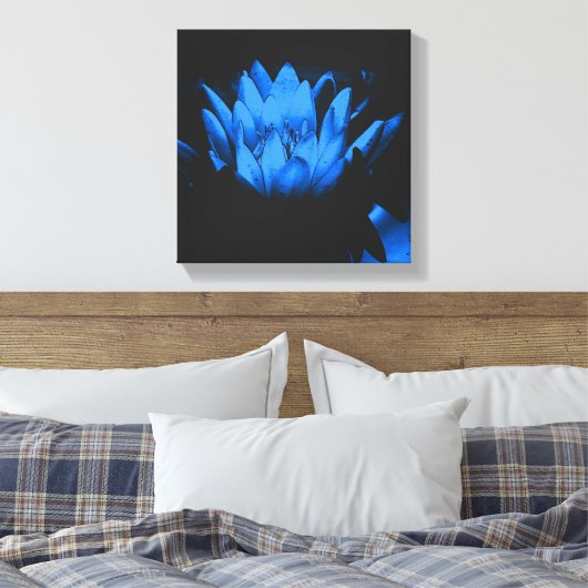 Abstract stromend blauw water Lily Lotus Canvas Afdruk (Insitu (Slaapkamer))