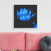 Abstract stromend blauw water Lily Lotus Canvas Afdruk (Insitu (Woonkamer))