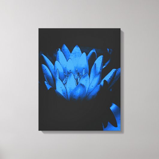 Abstract stromend blauw water Lily Lotus Canvas Afdruk (Voorkant)