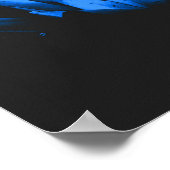 Abstract stromend blauw water Lily Lotus Poster (Hoek)