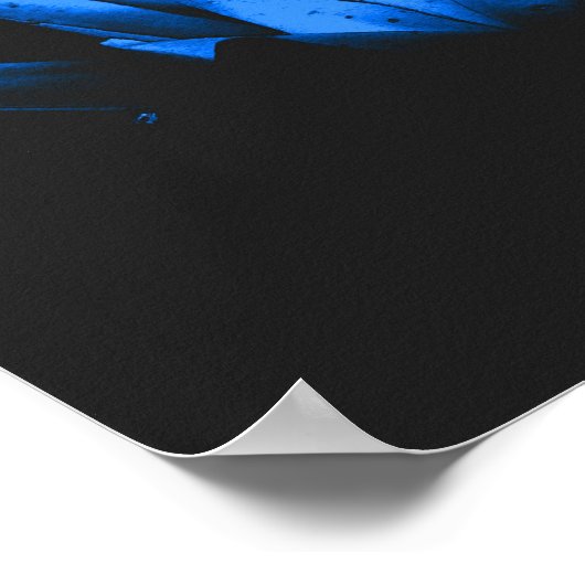 Abstract stromend blauw water Lily Lotus Poster (Hoek)