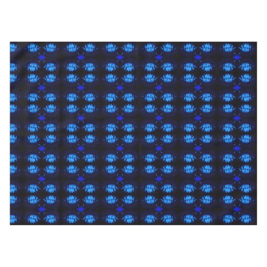 Abstract stromend blauw water Lily Lotus Tafelkleed (Voorkant (Horizontaal))