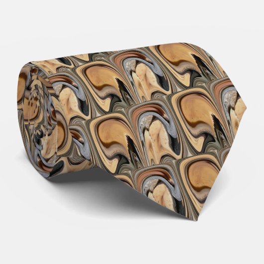 Abstract Stropdas champignons (Opgerold)
