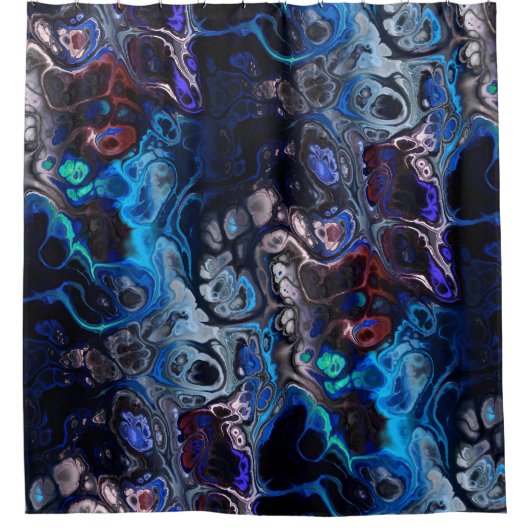Abstract stropdas kleurstof marmer patroon in zwar douchegordijn (Voorkant)
