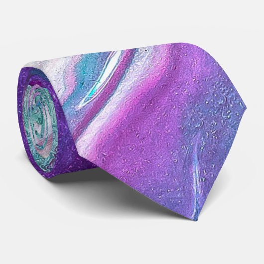 abstract stropdas met blauwe frambozen (Opgerold)