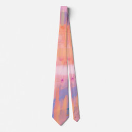 Abstract Stropdas Pastel Kleuren Sinaasappel Strop
