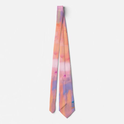 Abstract Stropdas Pastel Kleuren Sinaasappel Strop (Achterkant)