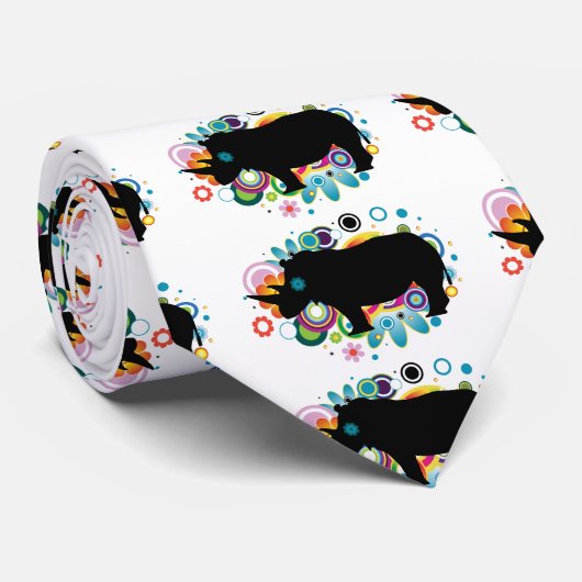 Abstract Stropdas Rhino (Opgerold)