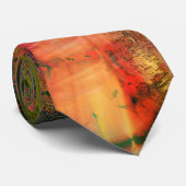 Abstract Stropdas van Gauguin Tahiti-kleuren (Opgerold)