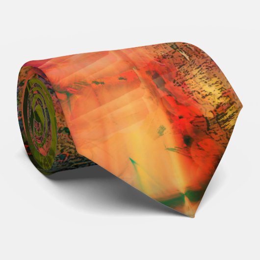 Abstract Stropdas van Gauguin Tahiti-kleuren (Opgerold)