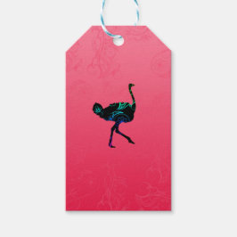 Abstract struisvogelcadeau Label Cadeaulabel