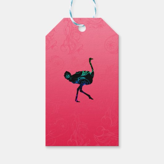 Abstract struisvogelcadeau Label Cadeaulabel (Voorkant)