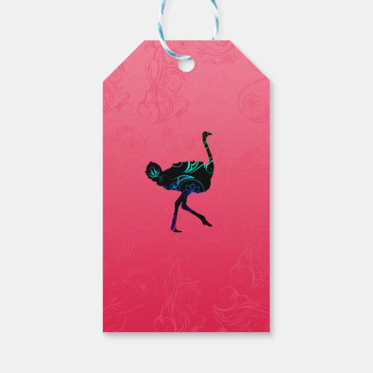 Abstract struisvogelcadeau Label Cadeaulabel (Achterkant)