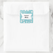 Abstract studententenkamp op school vierkante sticker (Tas)