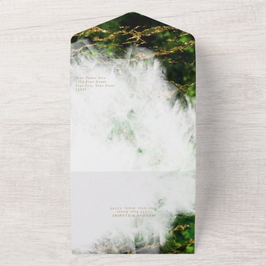 Abstract Stunning Smaragd Kristal Agaat All In One Uitnodiging (Buitenkant)