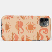 Abstract Summer Sun and Waves Pattern Case-Mate iPhone Case (Achterkant (horizontaal))