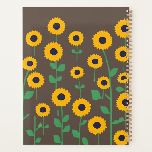 Abstract Summer Sunflowers Planner (Achterkant)