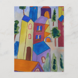 Abstract Summer Village Briefkaart